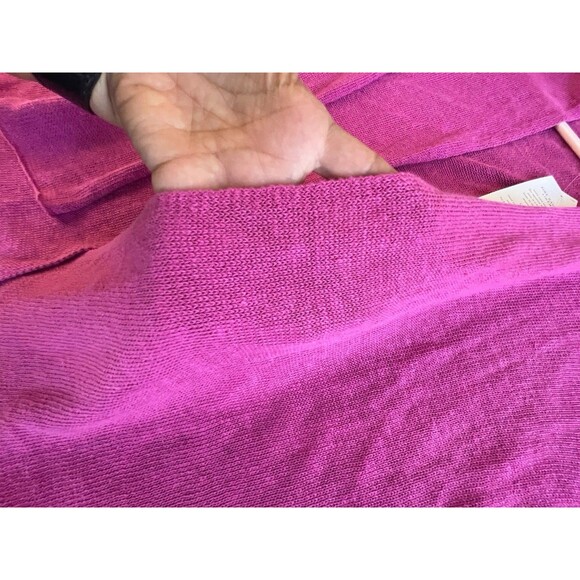 Eileen Fisher Cropped Cardigan Open Sweater Organic Linen 3/4 Sleeve Size 3X - Picture 10 of 11